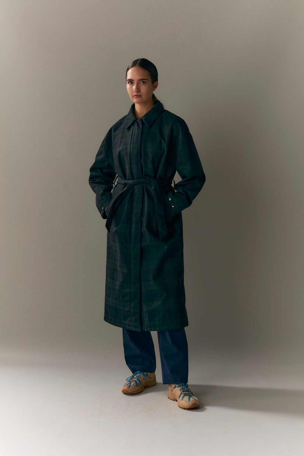 RACHEL G NINSPIN CHECK AW23 marineblauw 