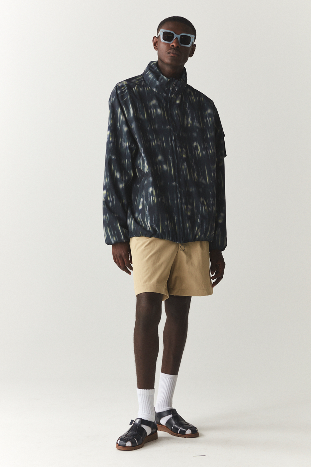 SHORT TRACKER PRINTED SS'24 NAVY