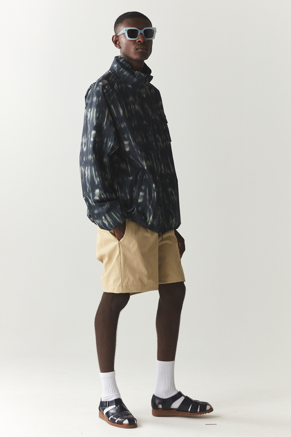 SHORT TRACKER PRINTED SS'24 NAVY