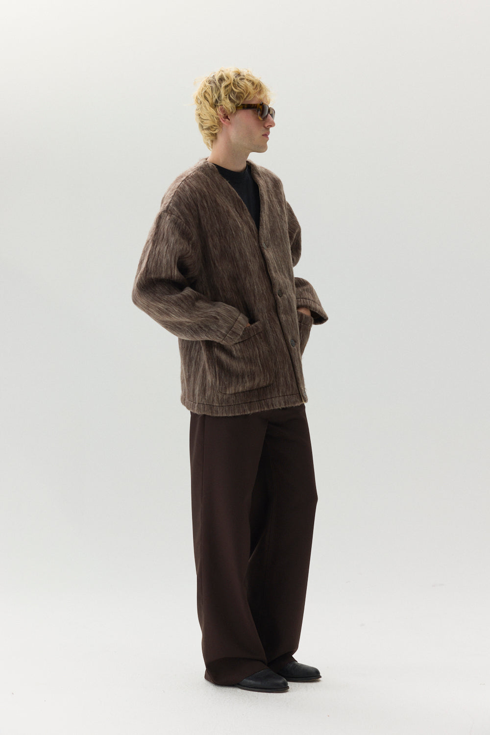 CARDI BONDED SHAGGY WOOL AW24 BROWN