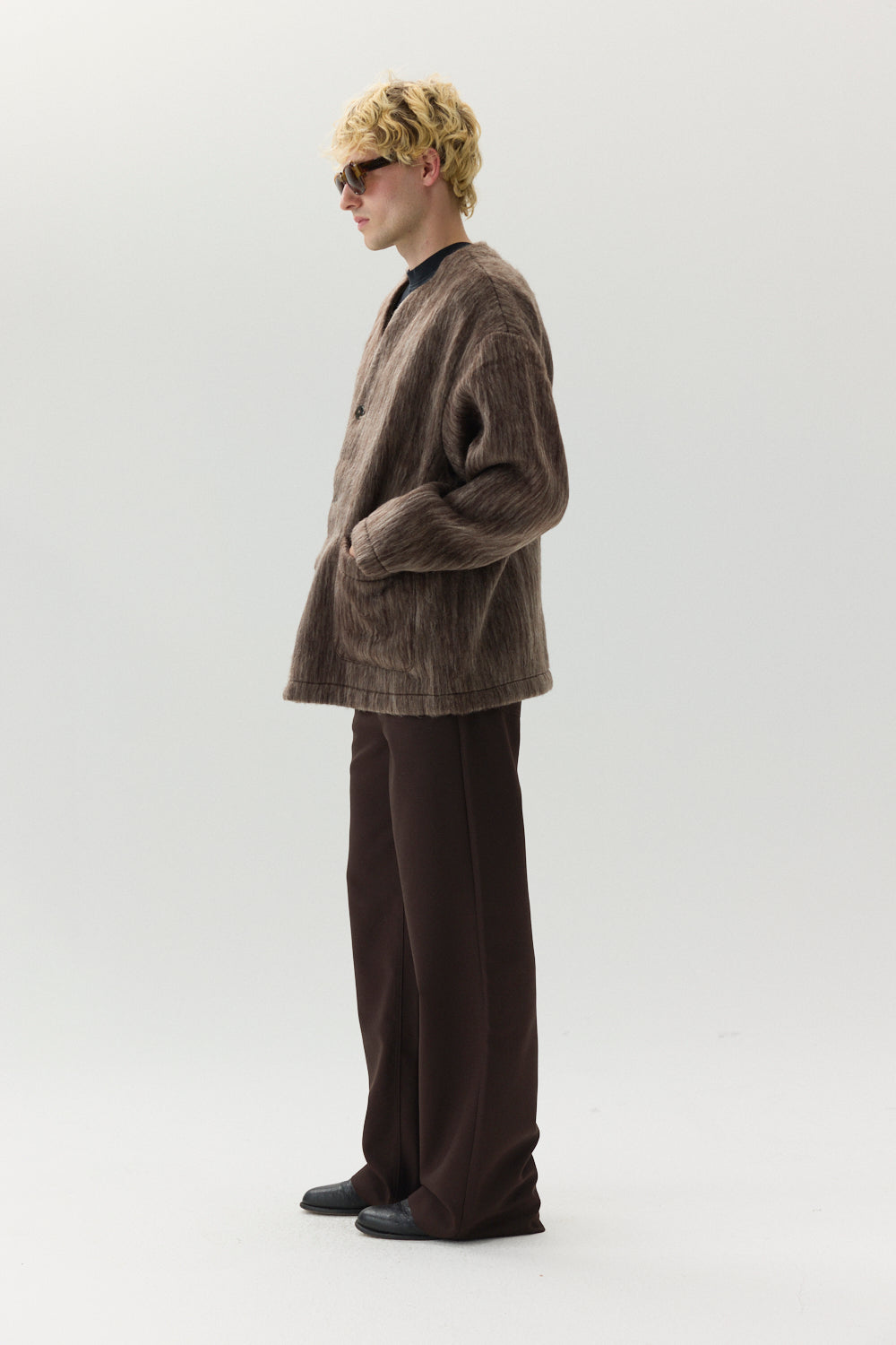 CARDI BONDED SHAGGY WOOL AW24 BROWN